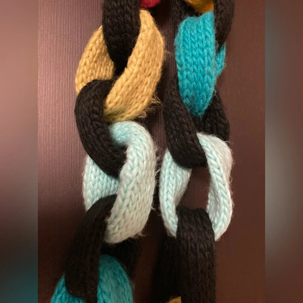 Little Miss Matched Colorful Chunky Knit Loop Chain Link Infinity Scarf 42” - Picture 8 of 11